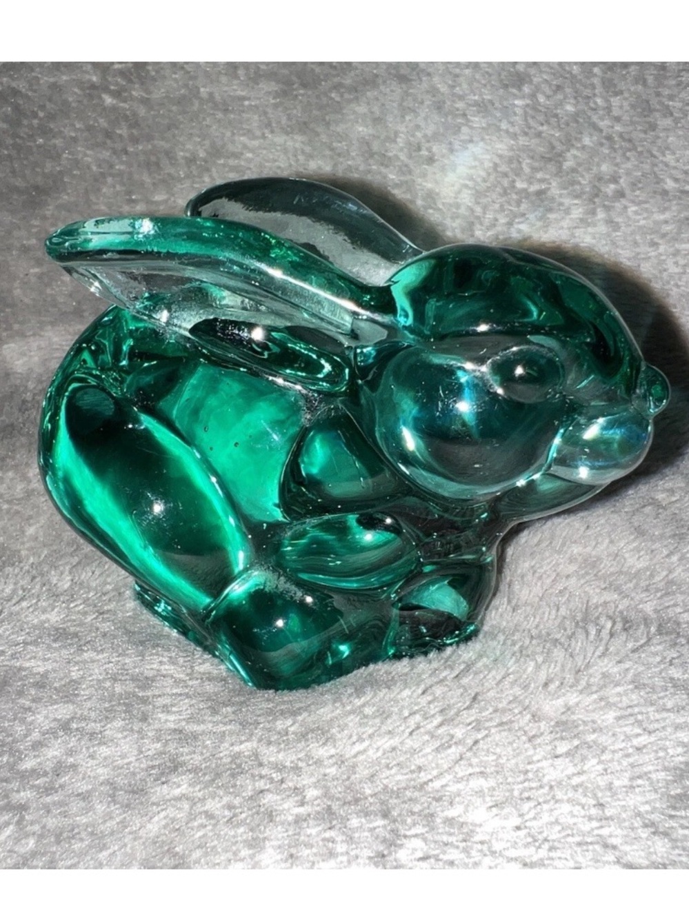 Vintage Silvestri 1970s Artisan Italian Venetian Glass Bunny Rabbit Paperweight